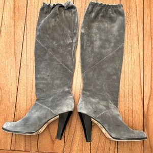 Michael Kors Grey suede knee high boots.
